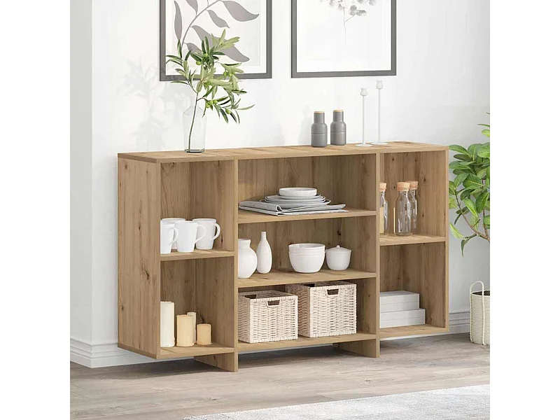 Dressoir artisanaal eikenkleurig Bewerkt hout