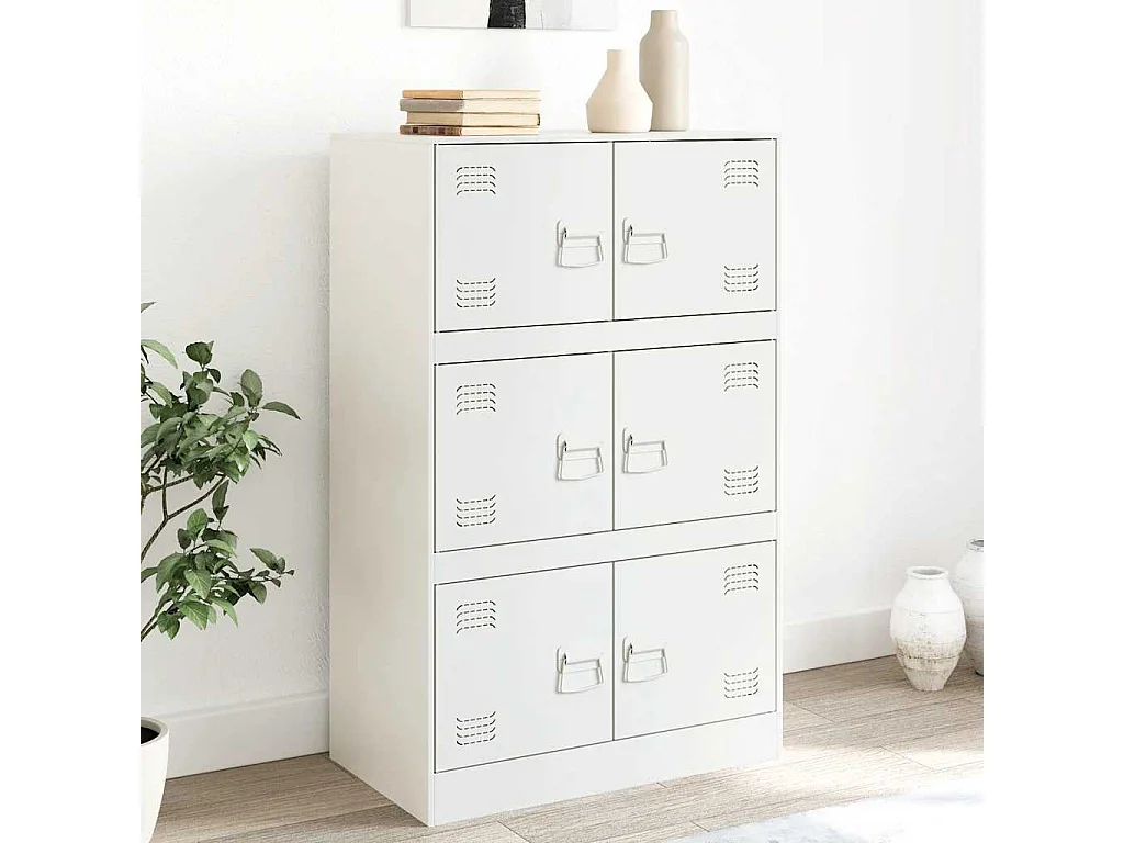 Buffet blanc 67x39x107 cm acier