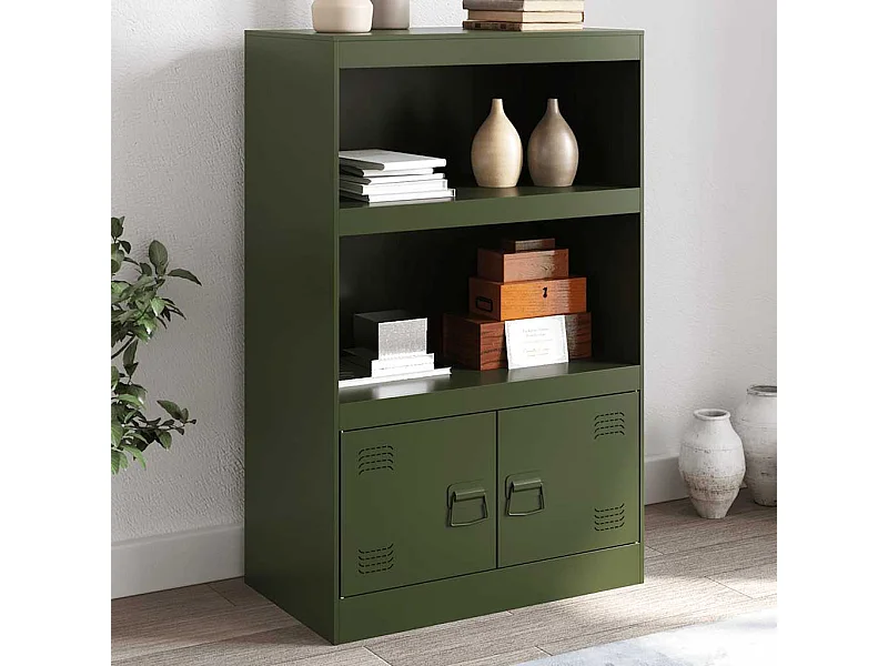 Buffet vert olive 67x39x107 cm acier