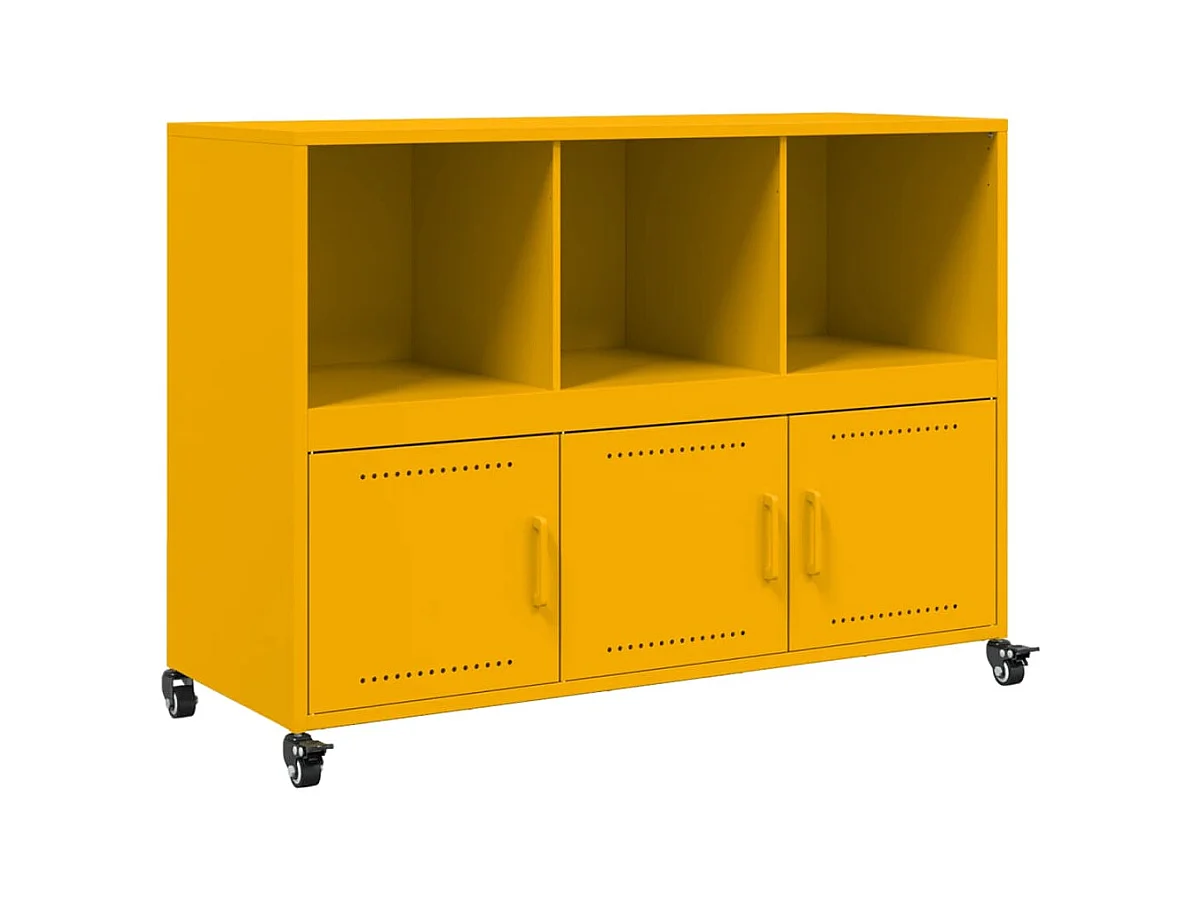 Buffet jaune moutarde 100,5x39x72 cm acier