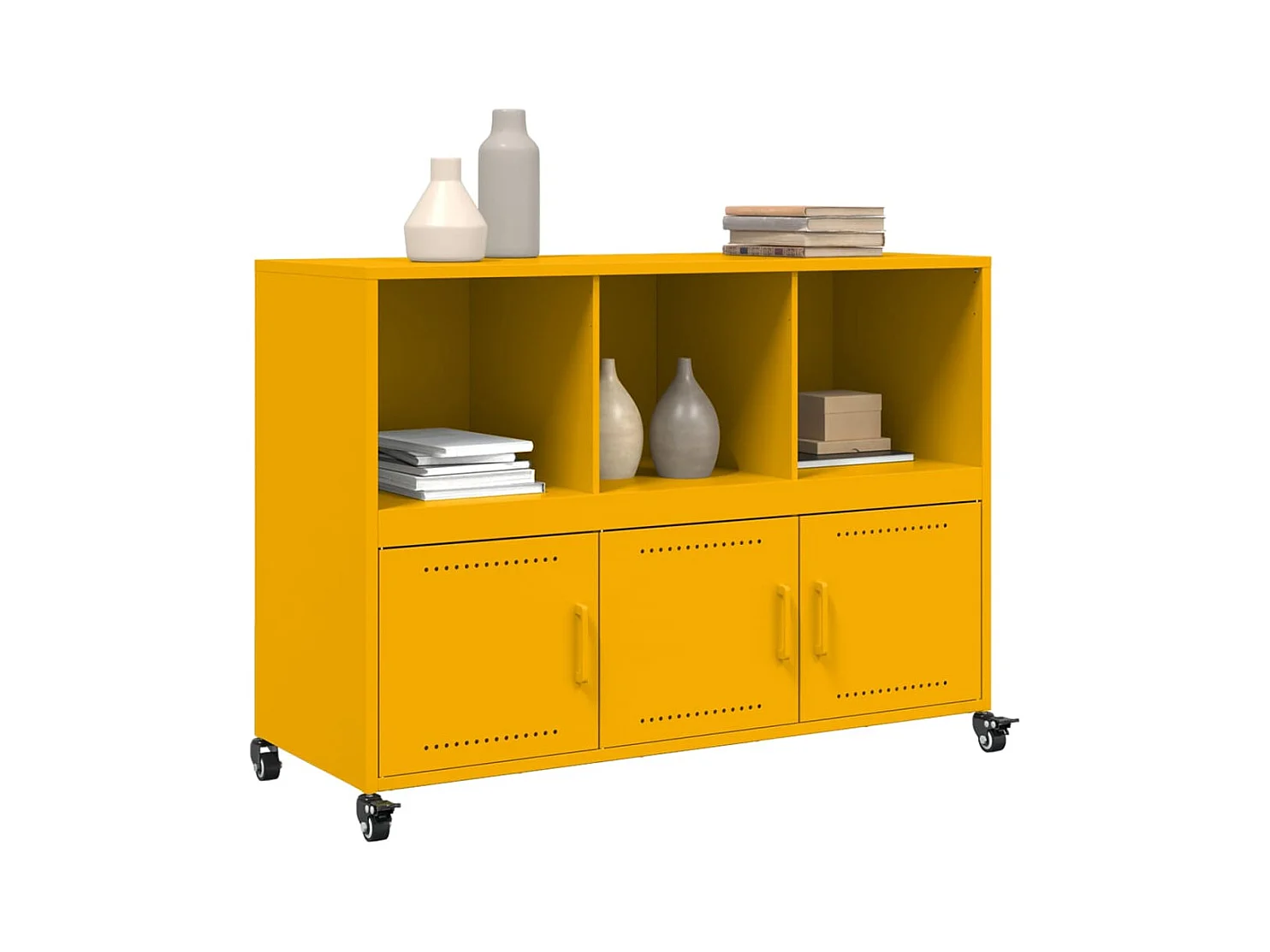 Buffet jaune moutarde 100,5x39x72 cm acier