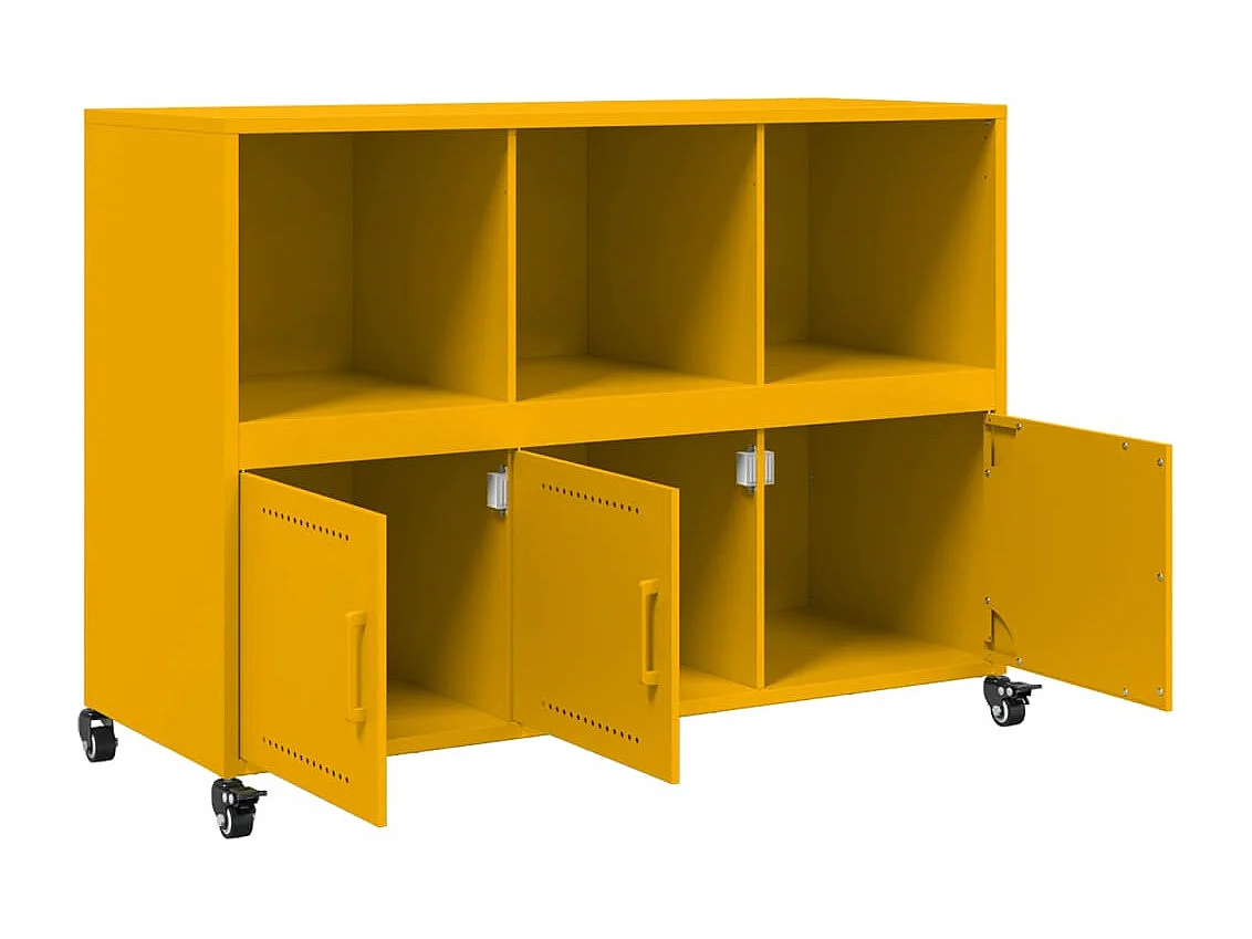 Buffet jaune moutarde 100,5x39x72 cm acier