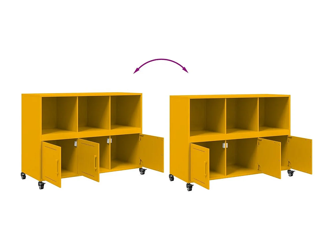 Buffet jaune moutarde 100,5x39x72 cm acier