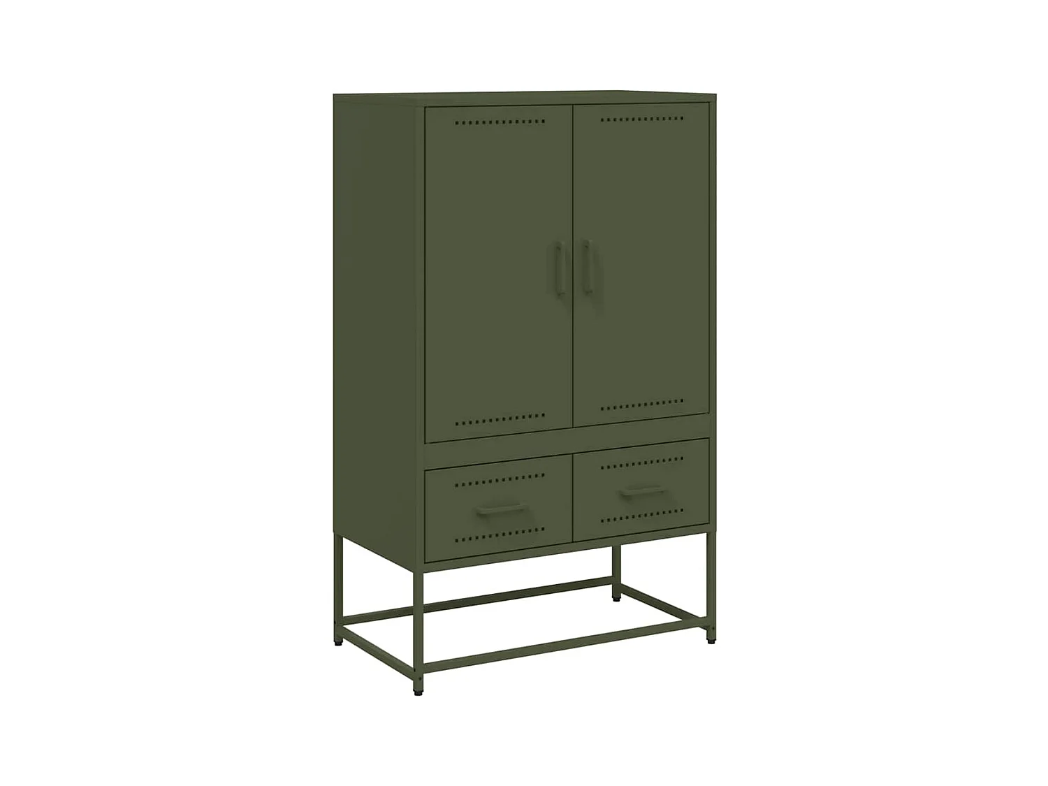 Buffet haut vert olive 68x39 x111,5 cm acier