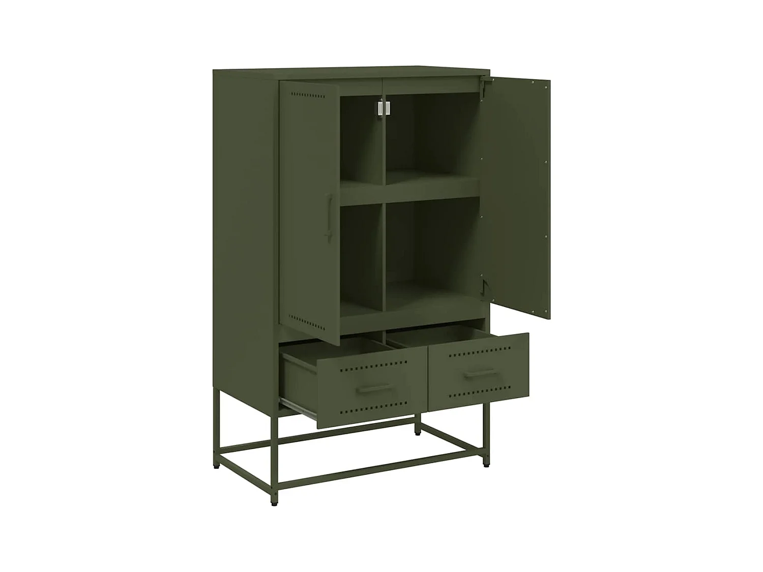 Buffet haut vert olive 68x39 x111,5 cm acier