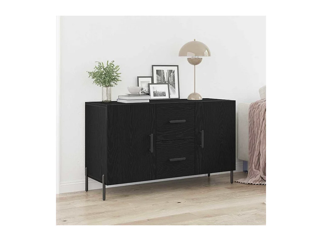 Buffet Chêne noir 100 x 36 x 60 cm Bois d'ingénierie