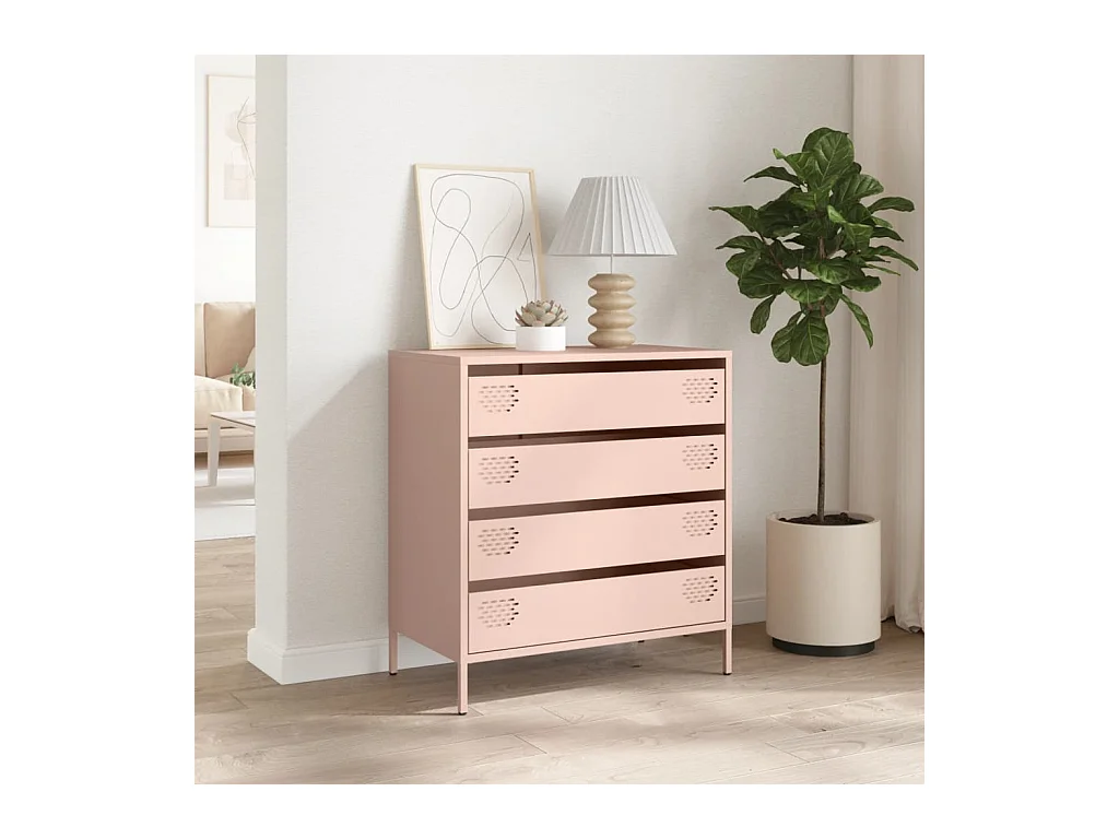 Buffet rose 68x39x73,5 cm acier laminé à froid