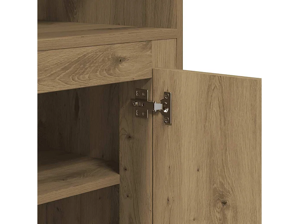 Buffet haut chêne artisanal 60x35,5x103,5 cm bois d'ingénierie