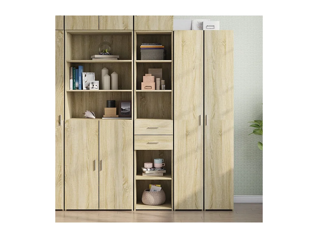 Buffet haut chêne sonoma 40x42,5x185 cm bois d'ingénierie
