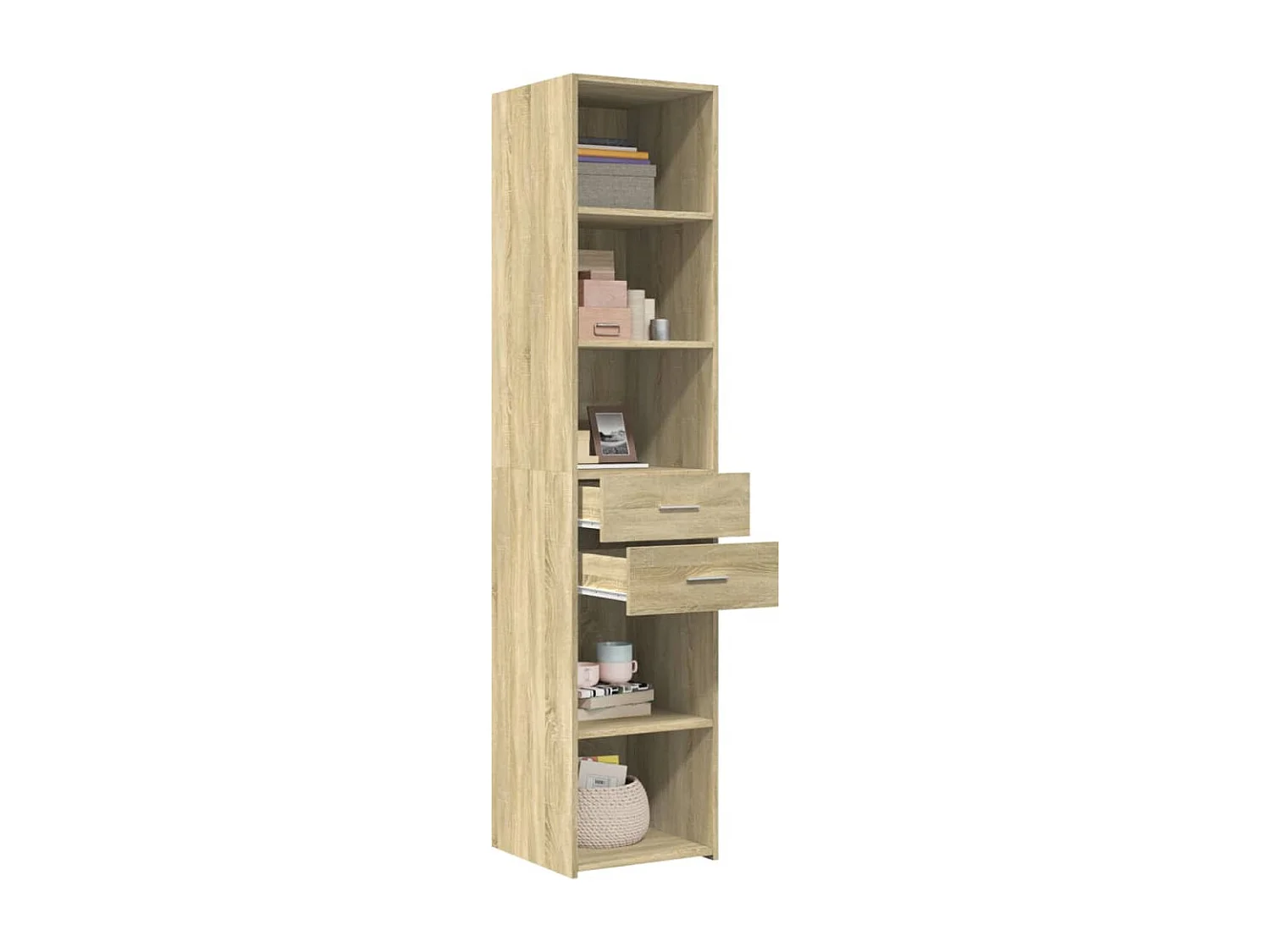 Buffet haut chêne sonoma 40x42,5x185 cm bois d'ingénierie