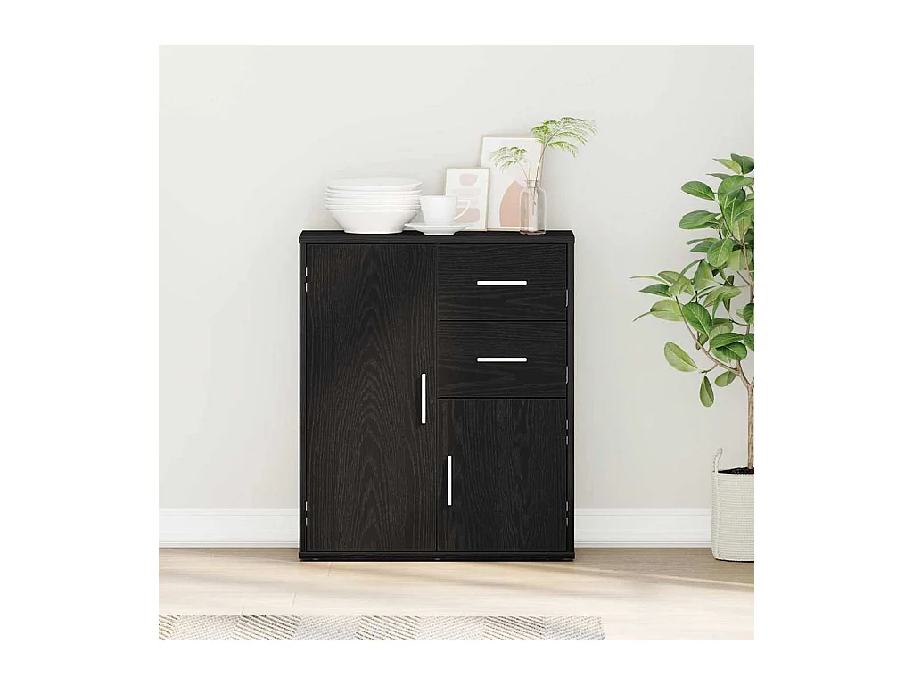 Buffet avec tiroir Chêne noir 60 x 31 x 70 cm Bois d'ingénierie
