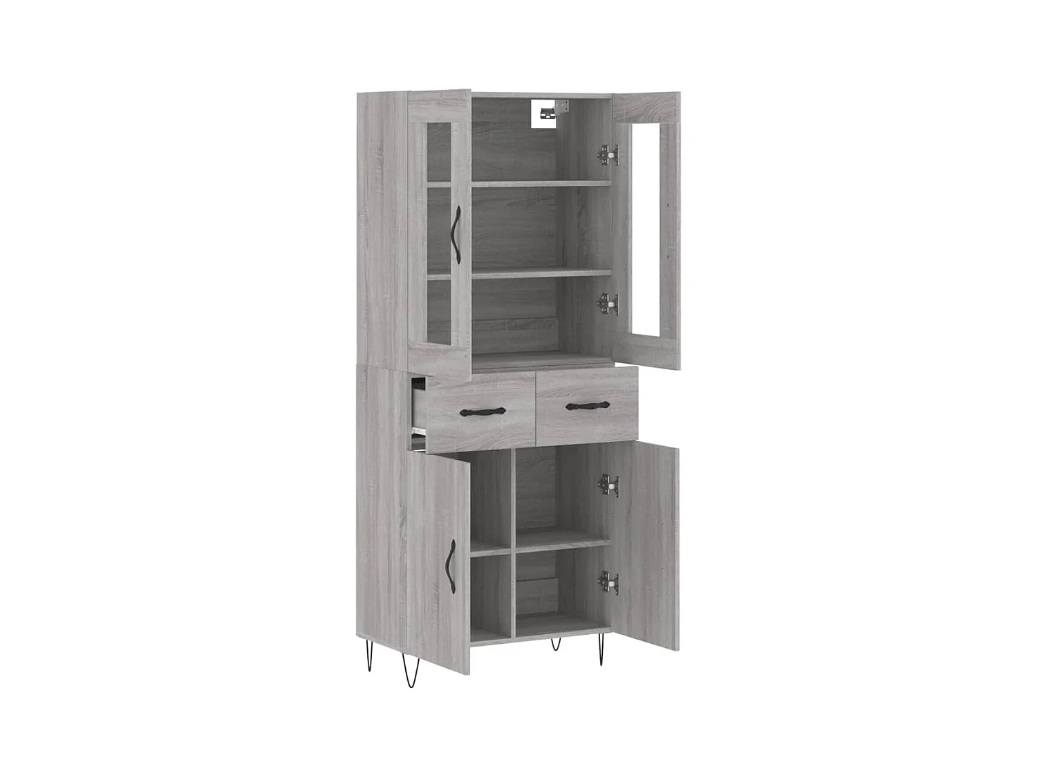 Buffet haut Sonoma gris 69,5x34x180 cm Bois d'ingénierie