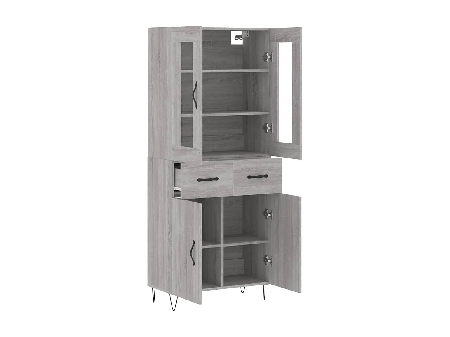 Buffet haut Sonoma gris 69,5x34x180 cm Bois d'ingénierie