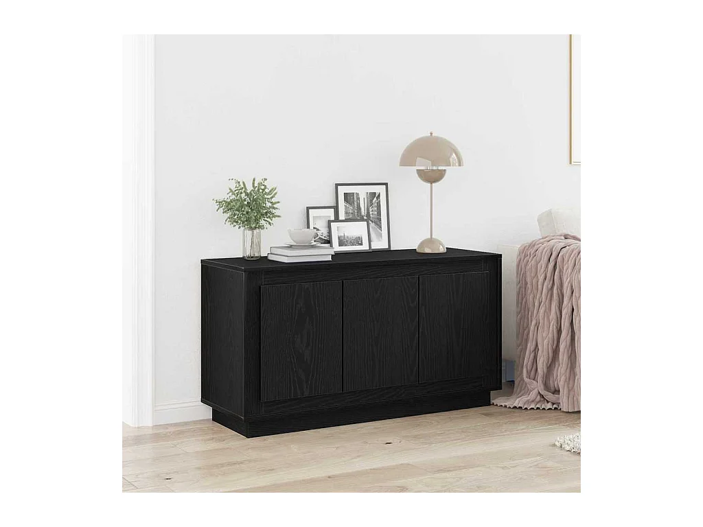 Buffet Chêne noir 102 x 35 x 55 cm Bois d'ingénierie