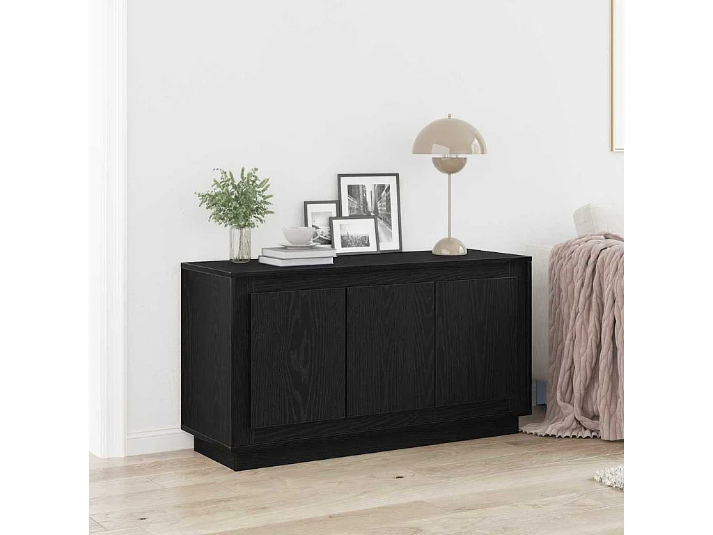 Buffet Chêne noir 102 x 35 x 55 cm Bois d'ingénierie