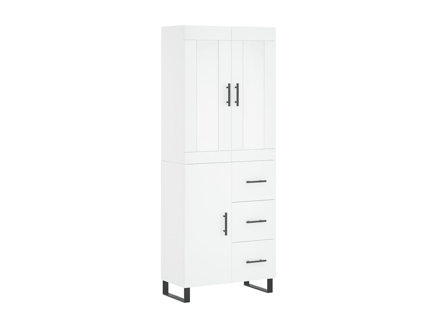 Buffet haut Blanc 69,5x34x180 cm Bois d'ingénierie