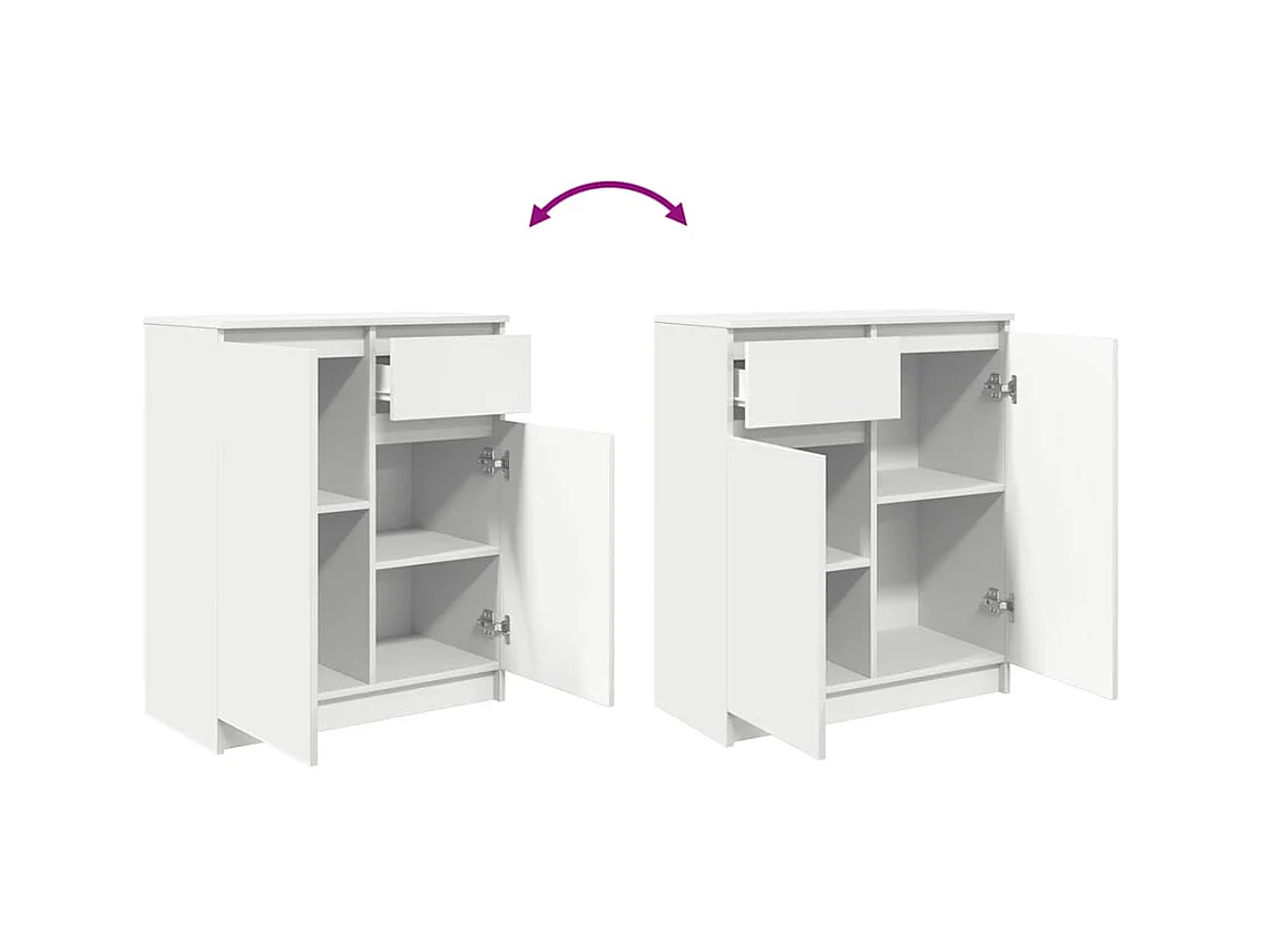 Buffet avec tiroir blanc 71x35x84 cm bois d'ingénierie