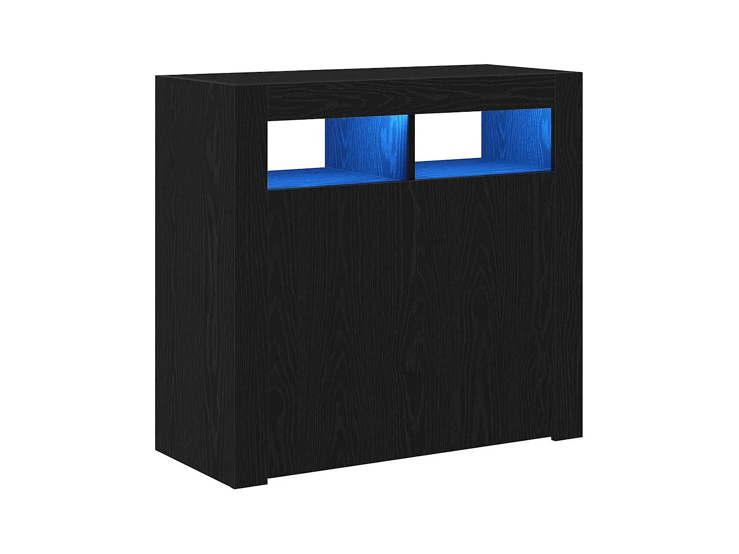 Buffet Noir 80 x 35 x 75 cm Bois d'ingénierie