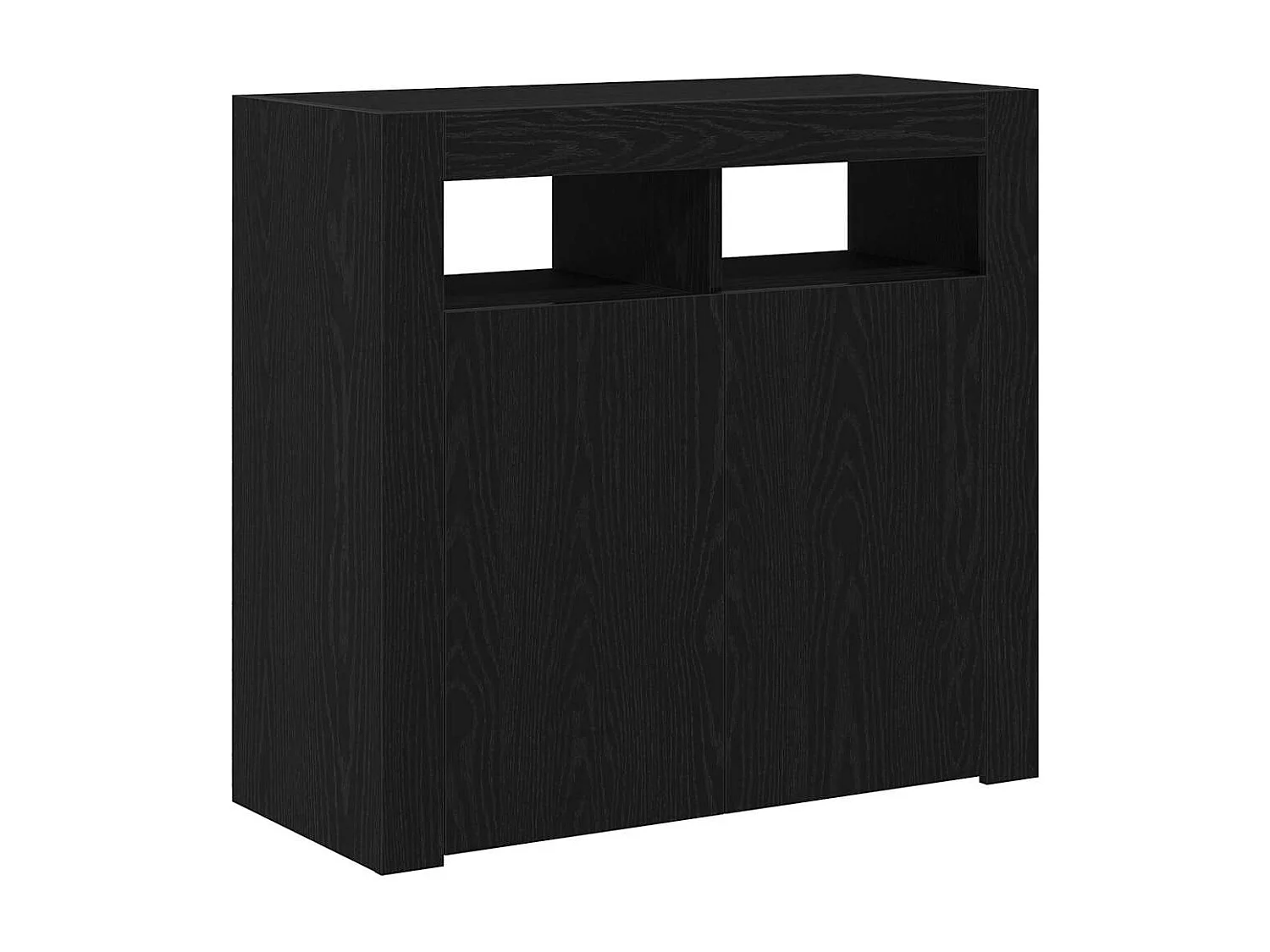 Buffet Noir 80 x 35 x 75 cm Bois d'ingénierie