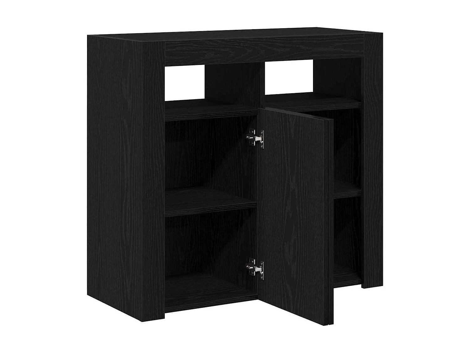 Buffet Noir 80 x 35 x 75 cm Bois d'ingénierie