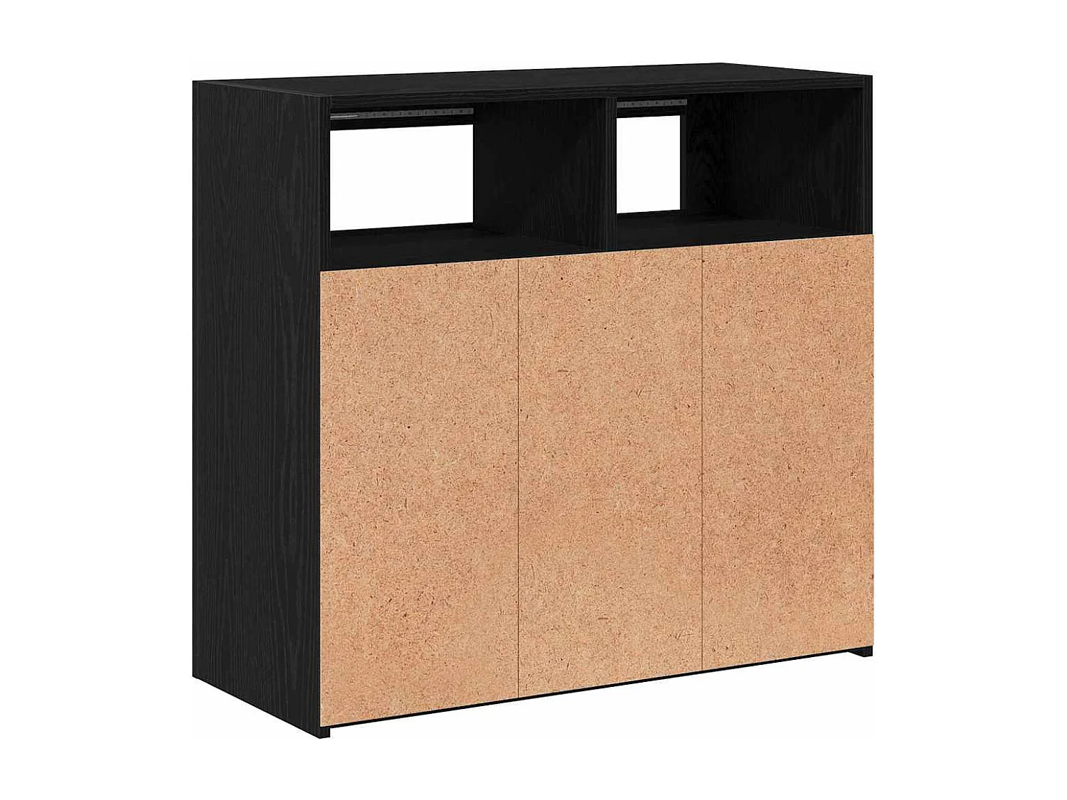 Buffet Noir 80 x 35 x 75 cm Bois d'ingénierie