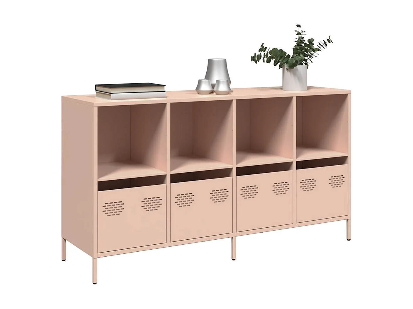 Buffet rose 135x39x73,5 cm acier laminé à froid