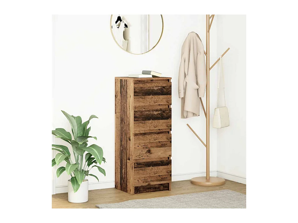 Buffet vieux bois 37,5x35x99 cm bois d'ingénierie