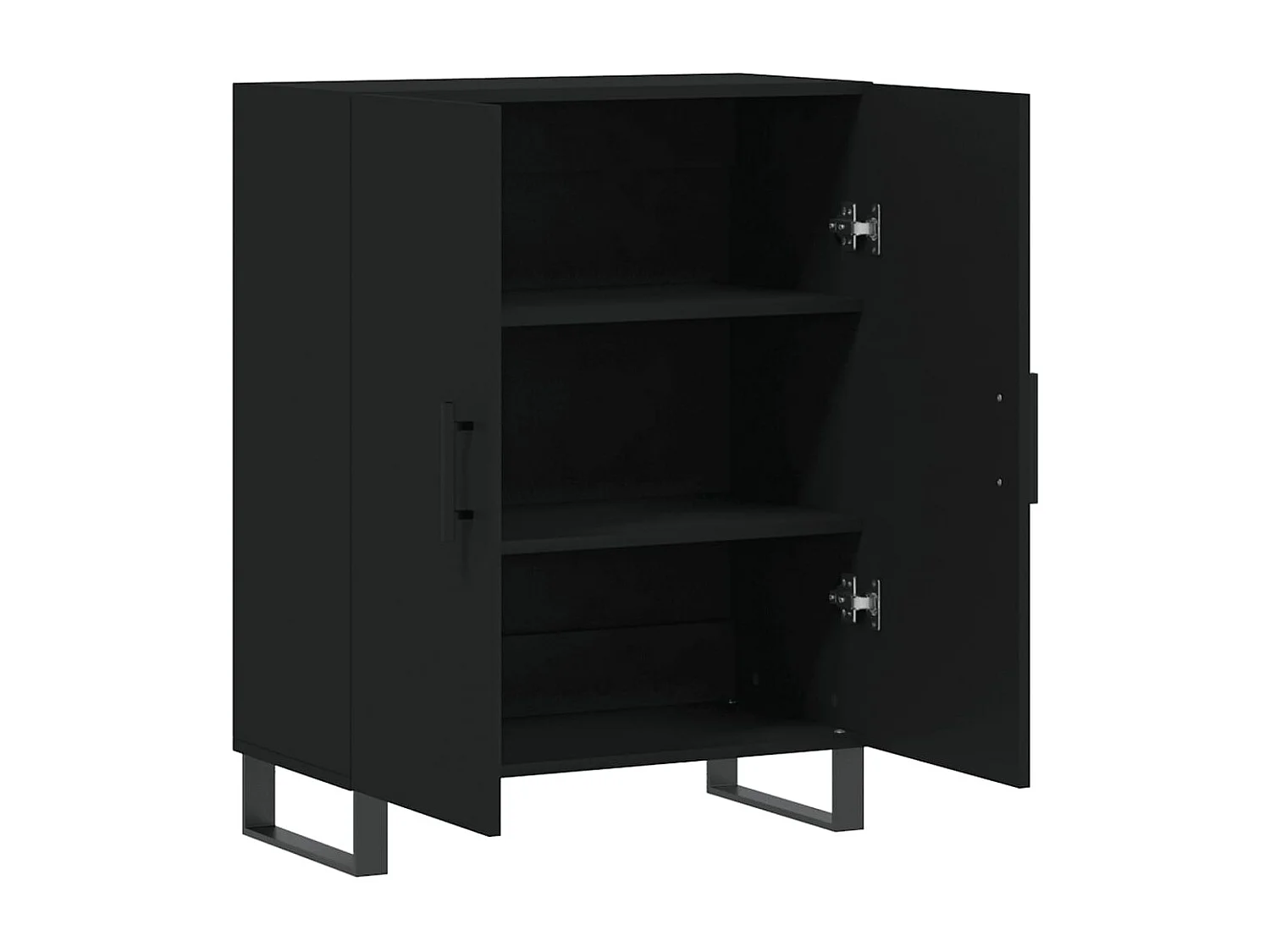 Aparador de madera de ingeniería negro 69,5x34x90 cm