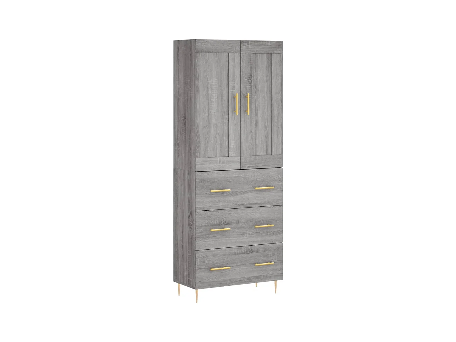 Buffet haut Sonoma gris 69,5x34x180 cm Bois d'ingénierie