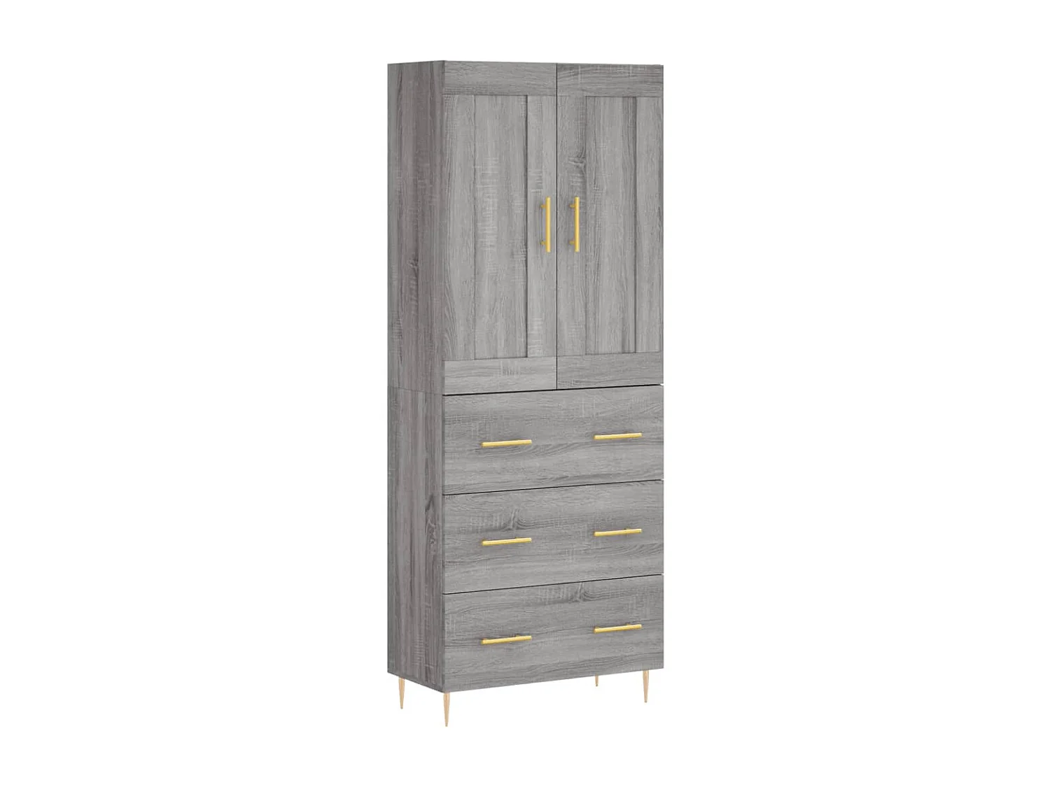Buffet haut Sonoma gris 69,5x34x180 cm Bois d'ingénierie