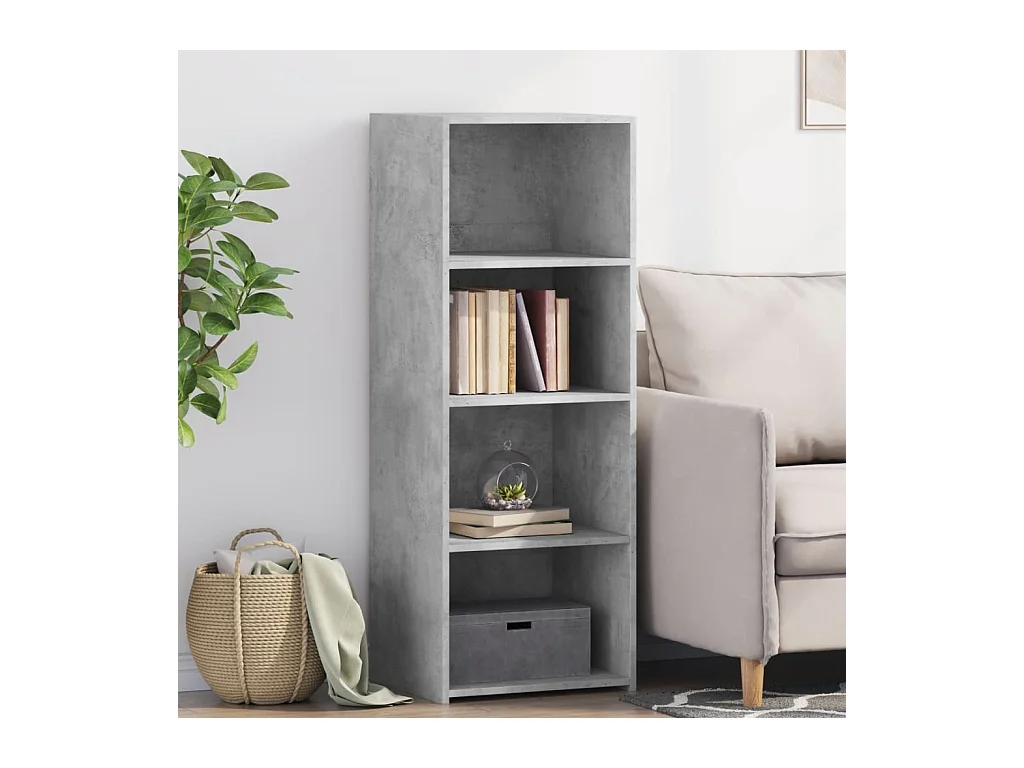 Aparador alto madera de ingeniería gris hormigón 45x41x124 cm