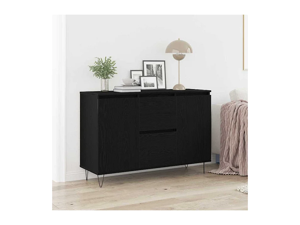 Buffet Chêne noir 101.5 x 35 x 70 cm Bois d'ingénierie