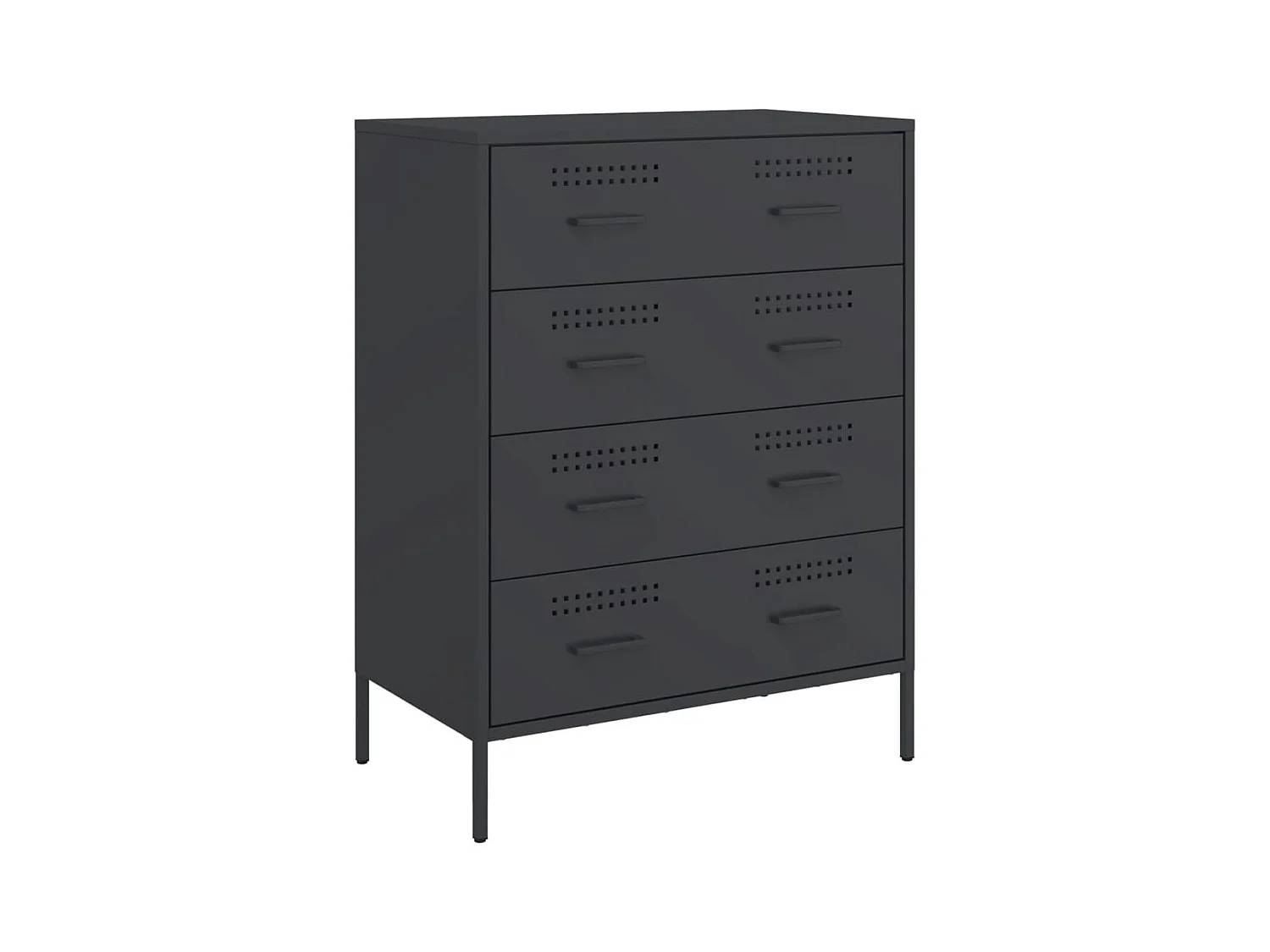 Buffet noir 68x39x89 cm acier