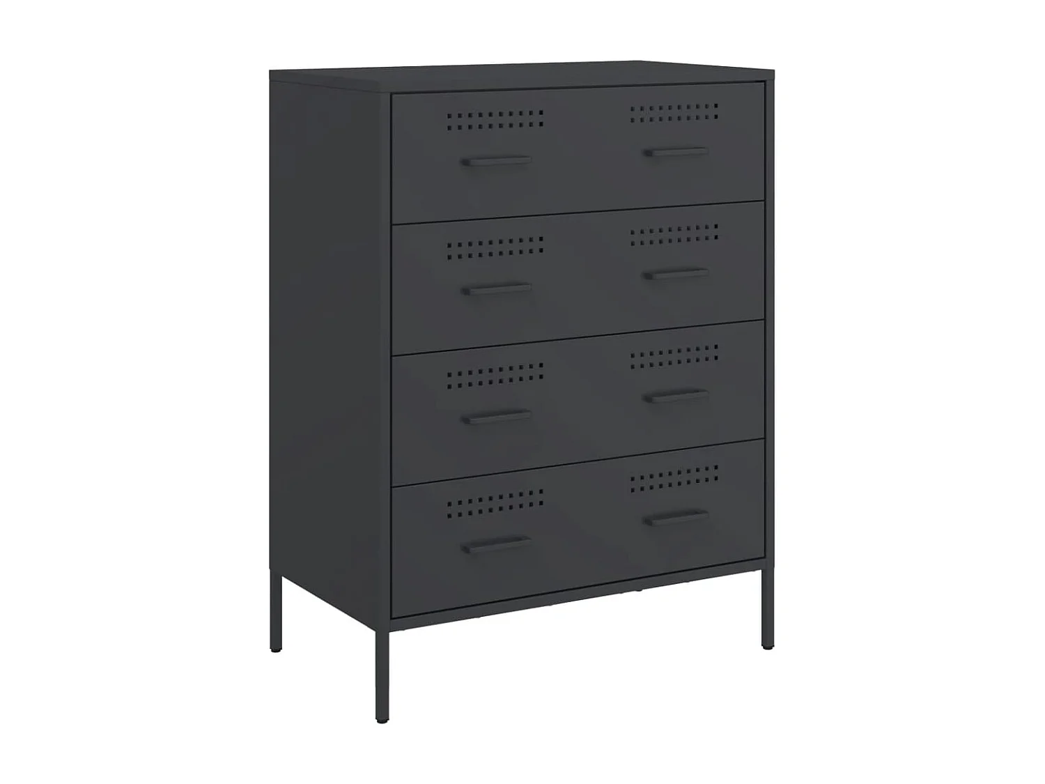 Buffet noir 68x39x89 cm acier