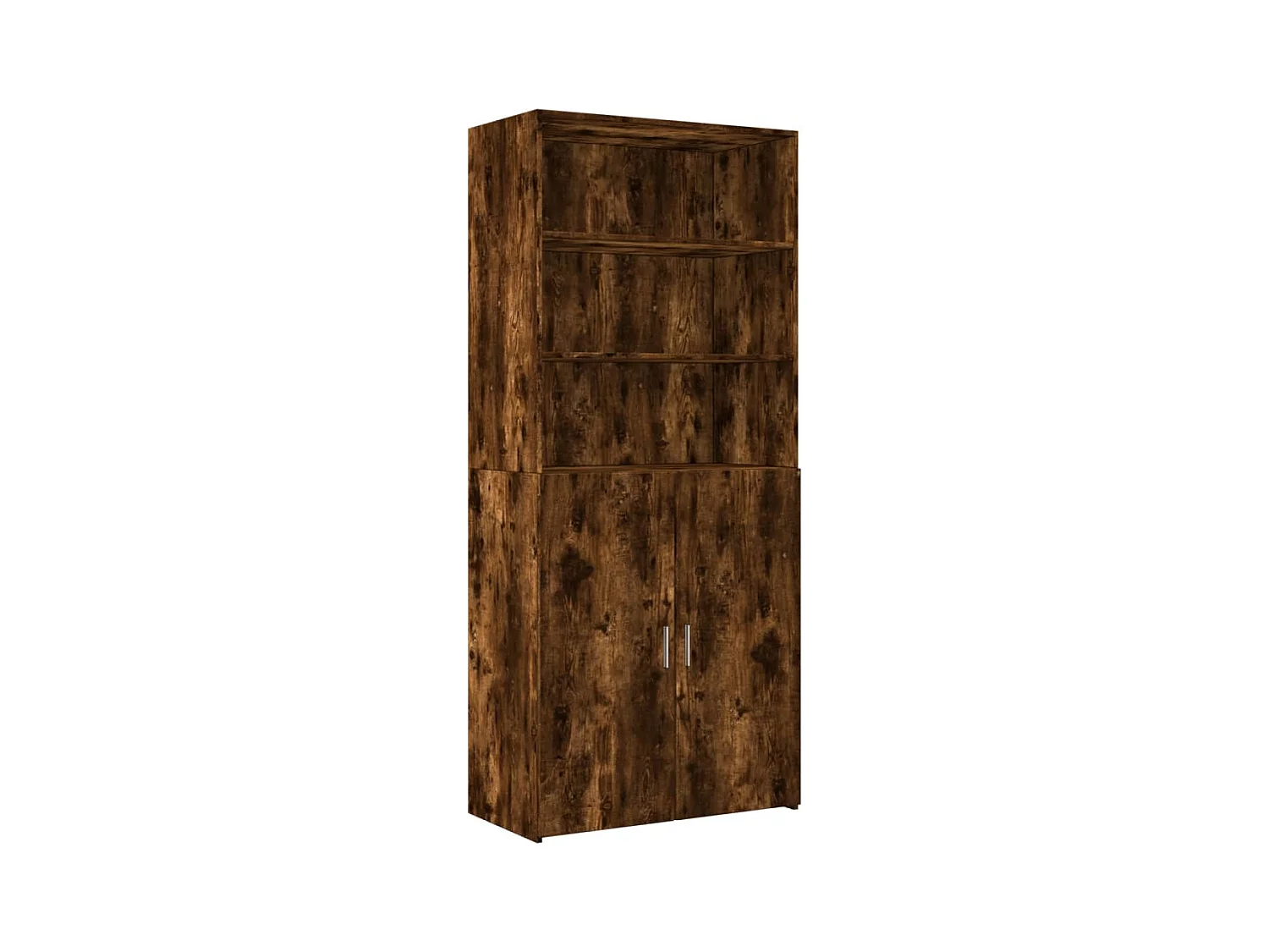 Buffet haut chêne fumé 80x42,5x249 cm bois d'ingénierie