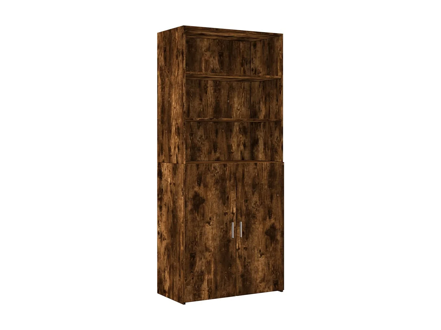 Buffet haut chêne fumé 80x42,5x249 cm bois d'ingénierie