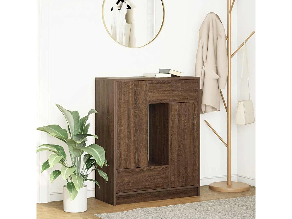 Buffet avec tiroirs et portes chêne marron 73x31x90 cm