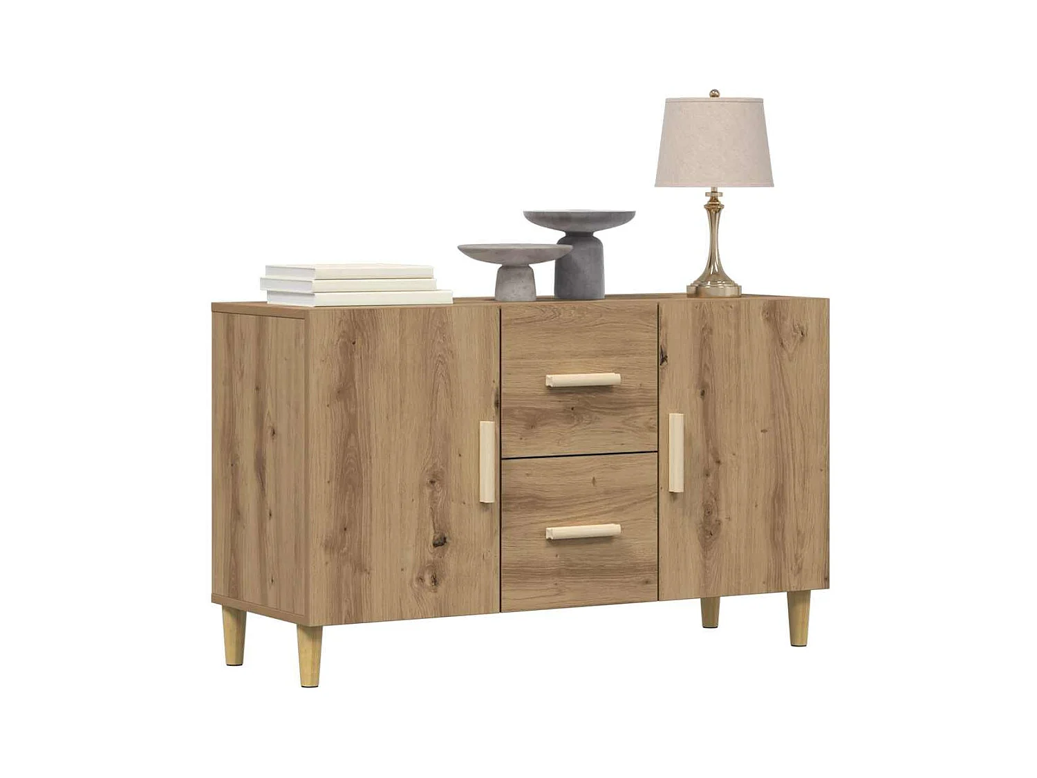 Buffet chêne artisanal 100x36x60 cm bois d'ingénierie