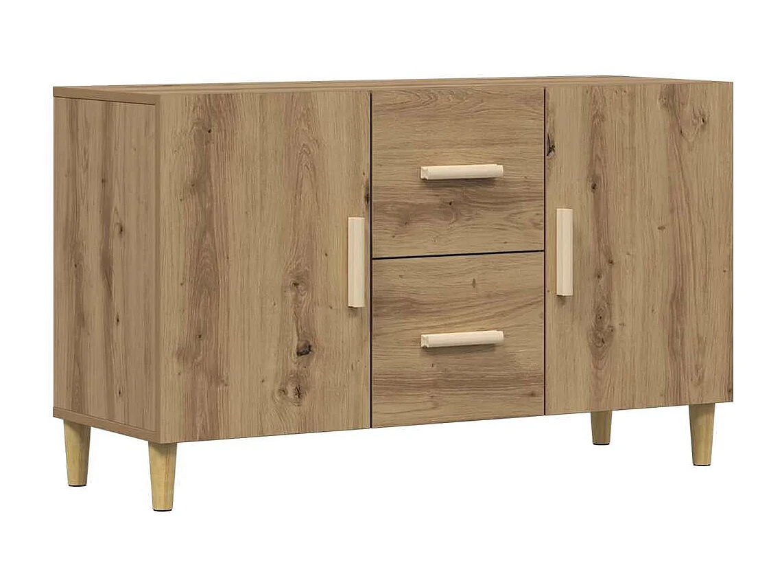 Buffet chêne artisanal 100x36x60 cm bois d'ingénierie