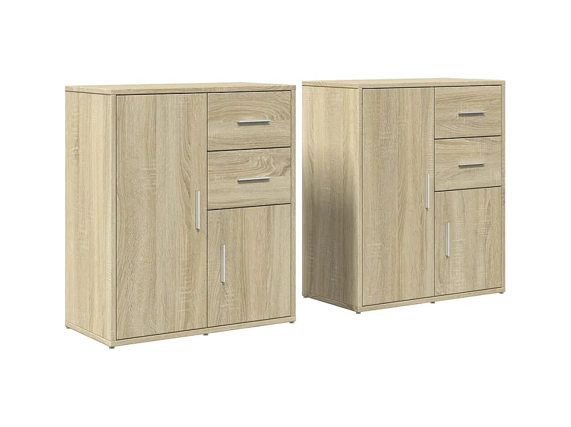 Buffets 2 pièces chêne sonoma 60x31x70 cm bois d'ingénierie