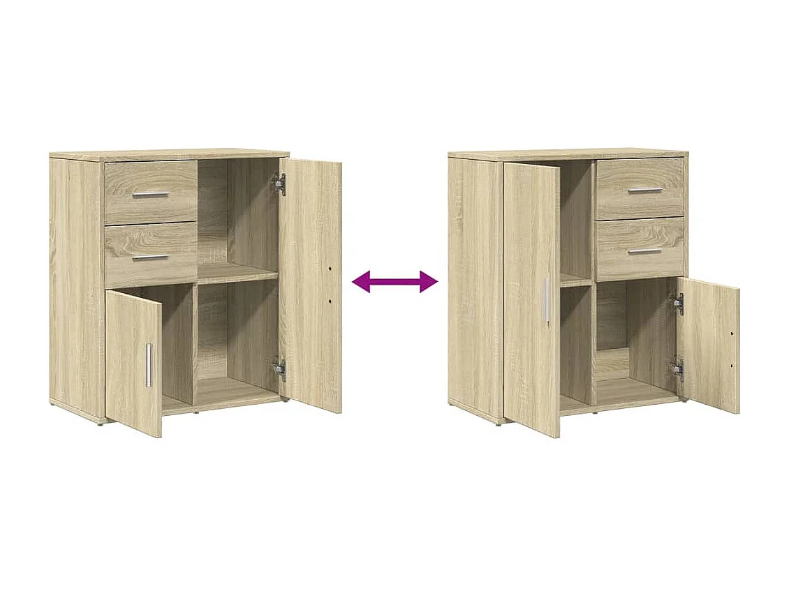 Buffets 2 pièces chêne sonoma 60x31x70 cm bois d'ingénierie