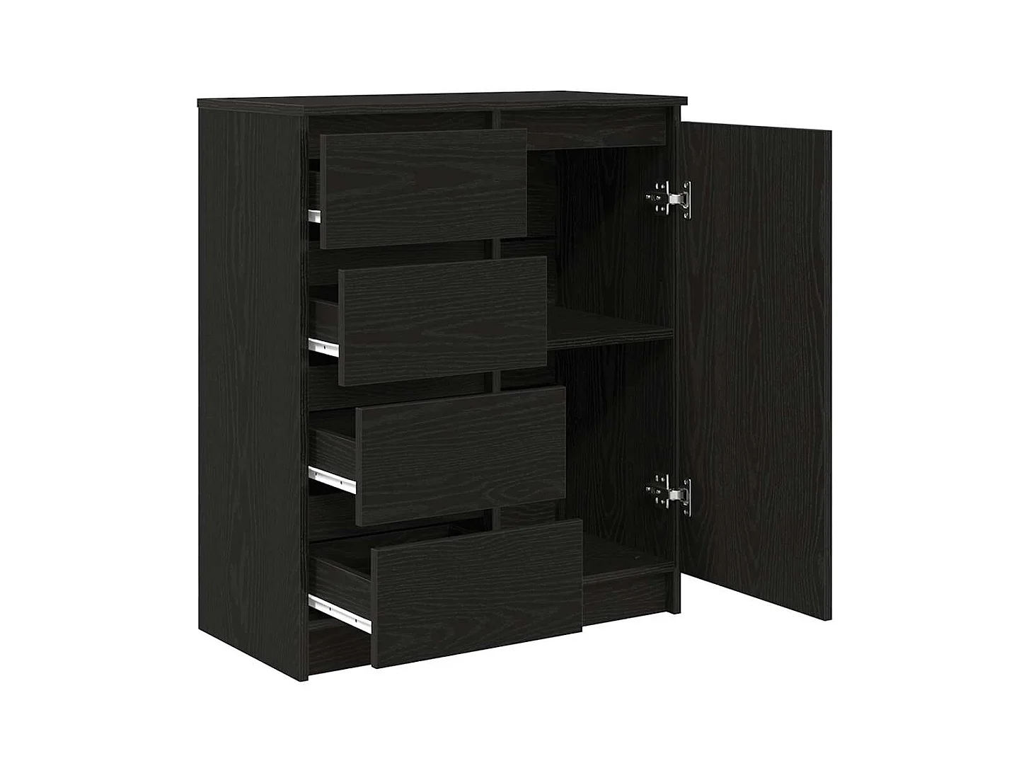 Buffet avec tiroirs chêne noir 71x35x84 cm bois d'ingénierie