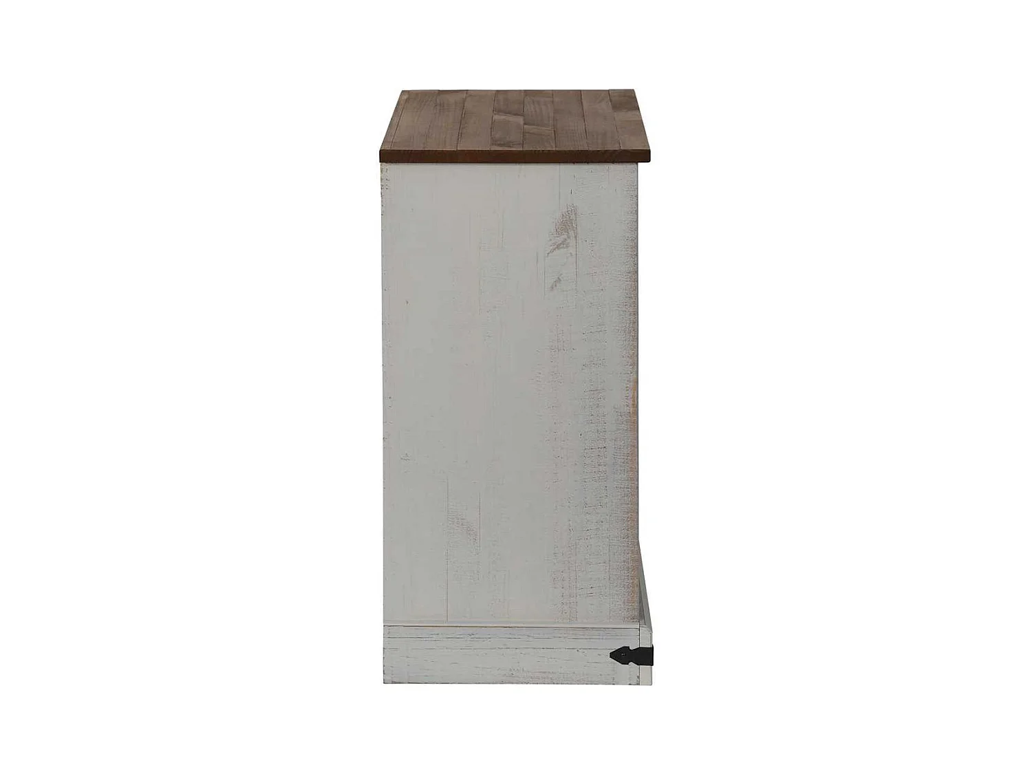 Buffet HALDEN porte coulissante blanc 80x40x80 cm bois massif