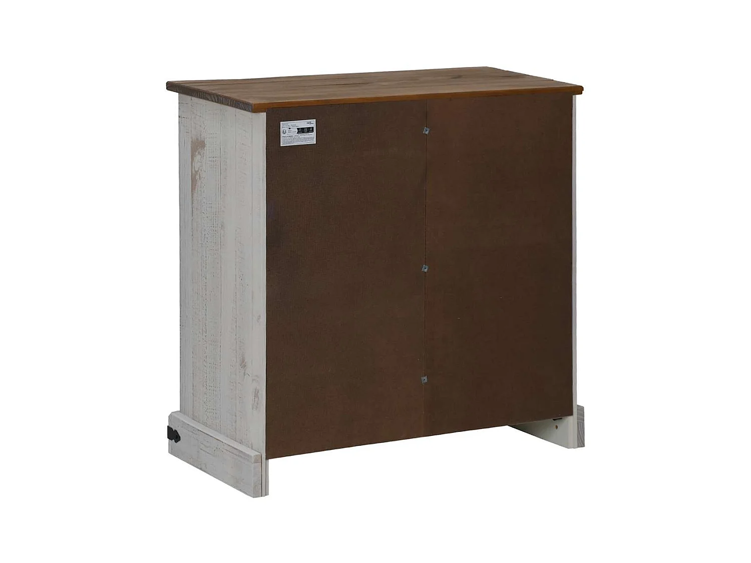 Buffet HALDEN porte coulissante blanc 80x40x80 cm bois massif