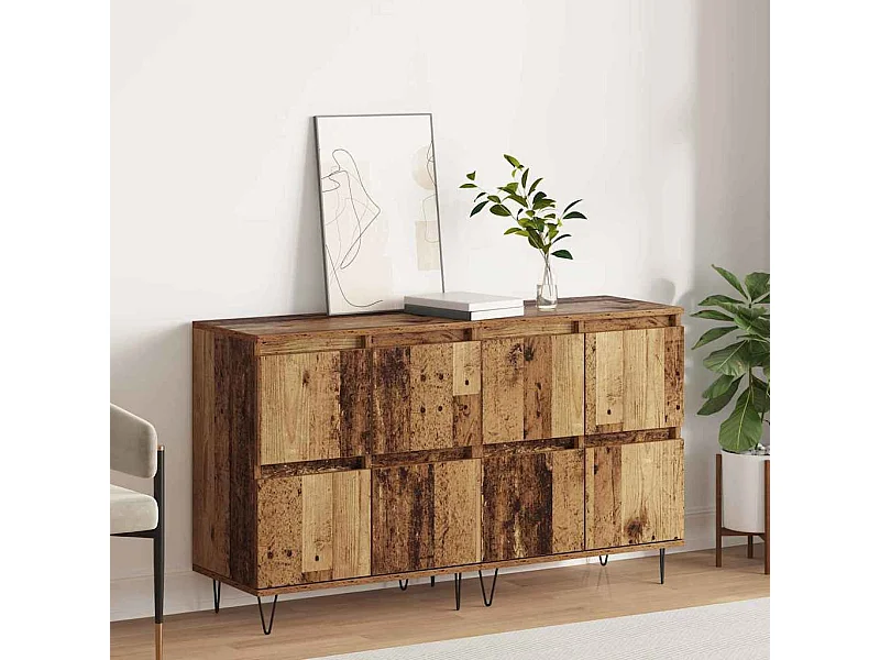 Tableros Lateral 2 piezas Madera vieja 120 x 35 x 70 cm