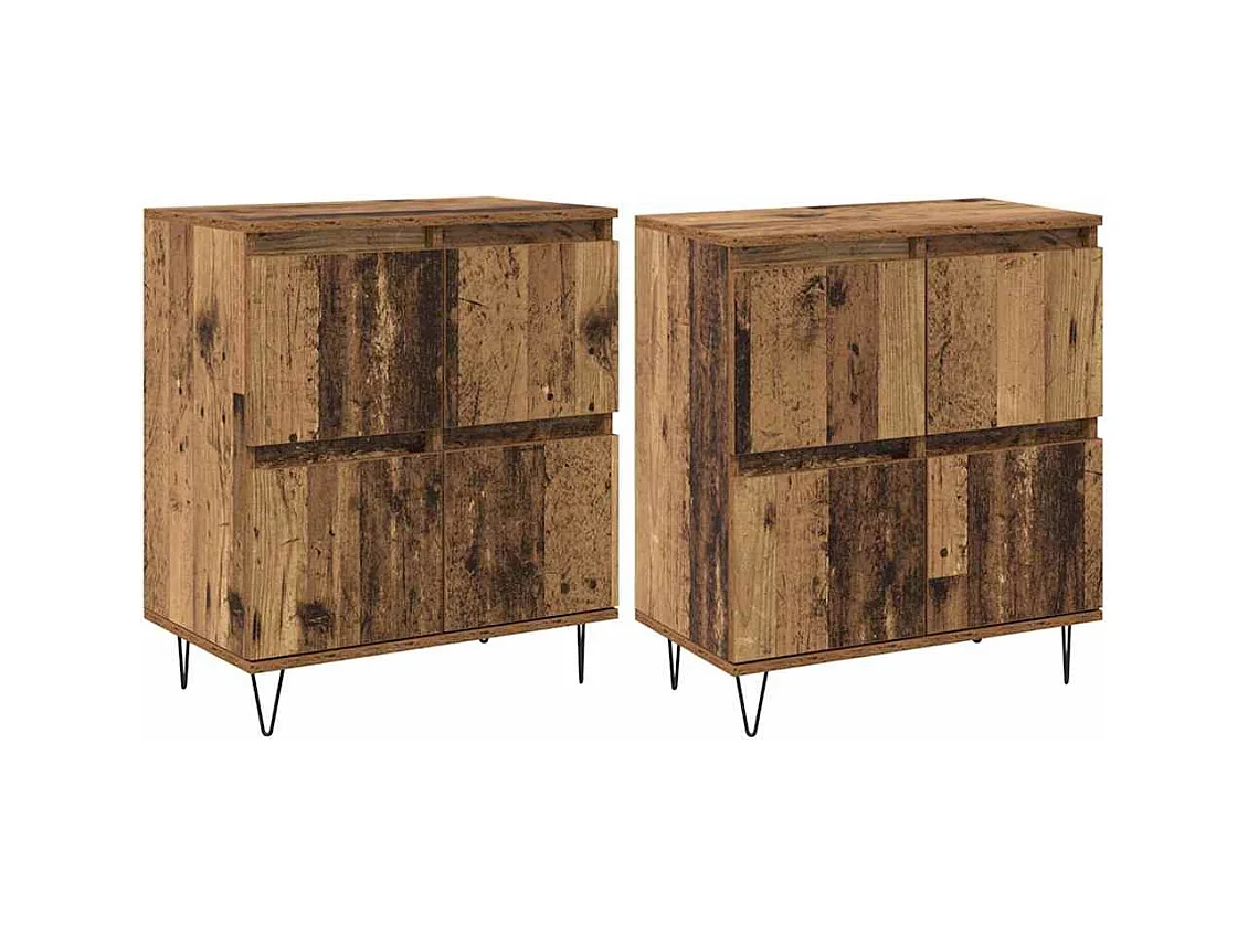Buffets 2 pièces Bois ancien 120 x 35 x 70 cm Bois d'ingénierie