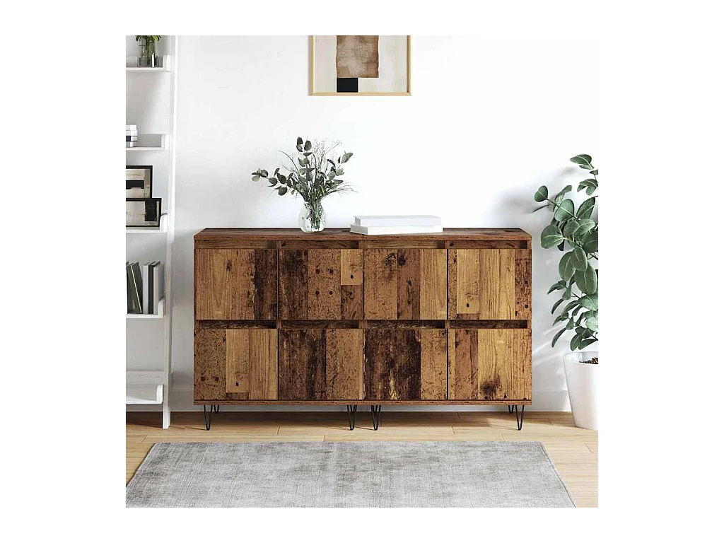 Buffets 2 pièces Bois ancien 120 x 35 x 70 cm Bois d'ingénierie