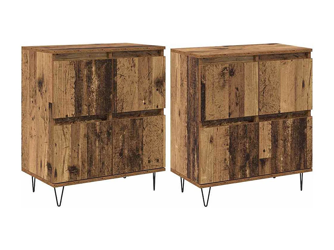 Buffets 2 pièces Bois ancien 120 x 35 x 70 cm Bois d'ingénierie