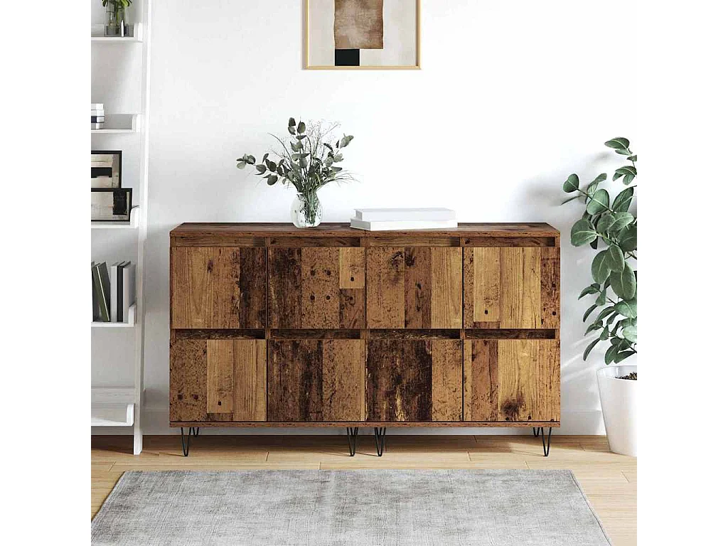 Buffets 2 pièces Bois ancien 120 x 35 x 70 cm Bois d'ingénierie