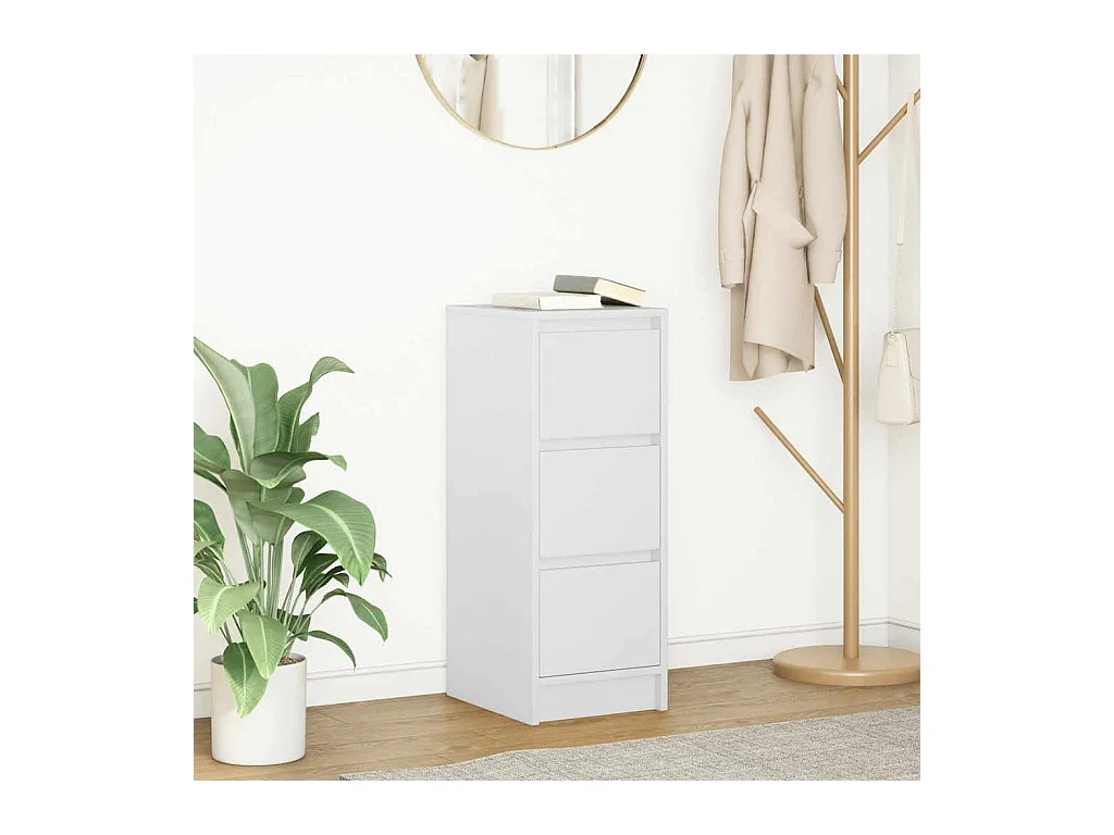 Buffet blanc 29,5x34x76 cm bois d'ingénierie